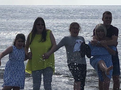 The family on the beach