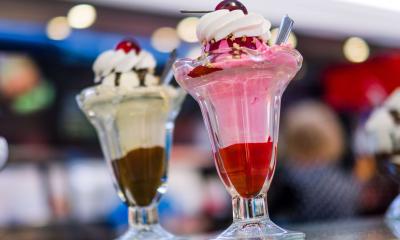 Delicious ice creams at the Ice Cream and Burger Bar at Clarach Bay Holiday Village